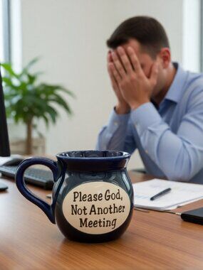 “Please God, Not Another Meeting” Funny Office Coffee Tea Mug